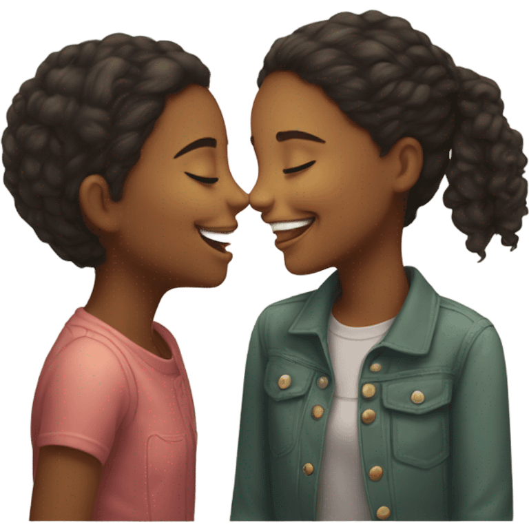 A girl kissing a girl emoji