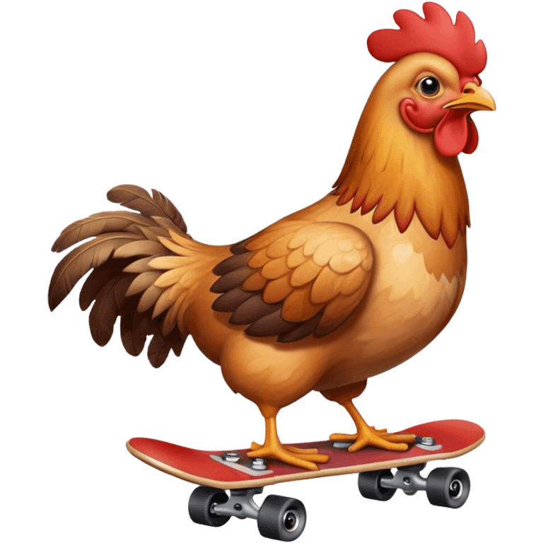 Chicken riding a skateboard  emoji