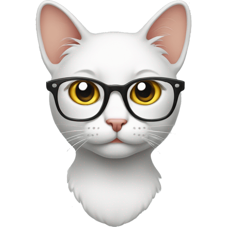 smart cat with glass emoji