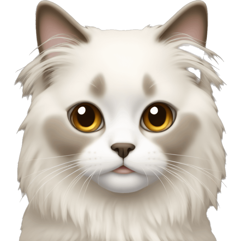 white and beige ragdoll  emoji