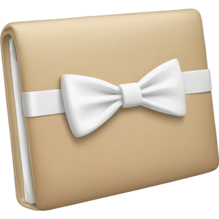 beige macbook with white bow  emoji