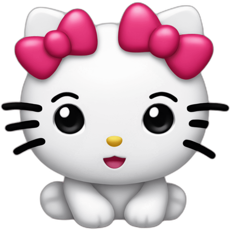 hello kitty with eyes in hearts emoji