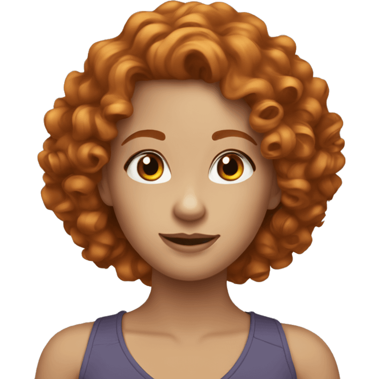 Beautiful brunette ginger girl curly hair emoji