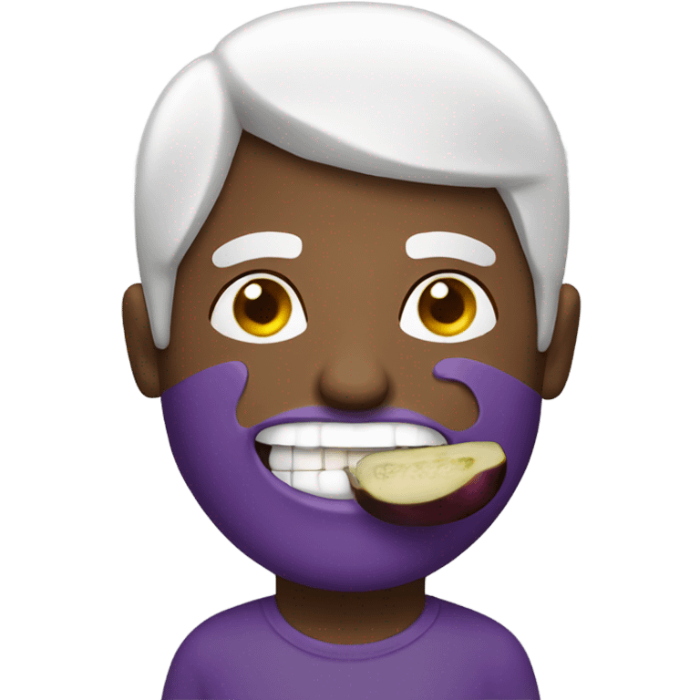 Man eating eggplant  emoji