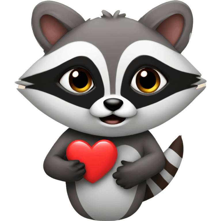 racoon wirh heart emoji