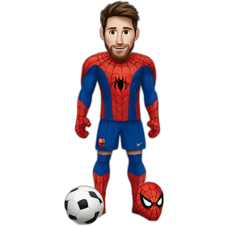 Messi wearing spiderman costume emoji