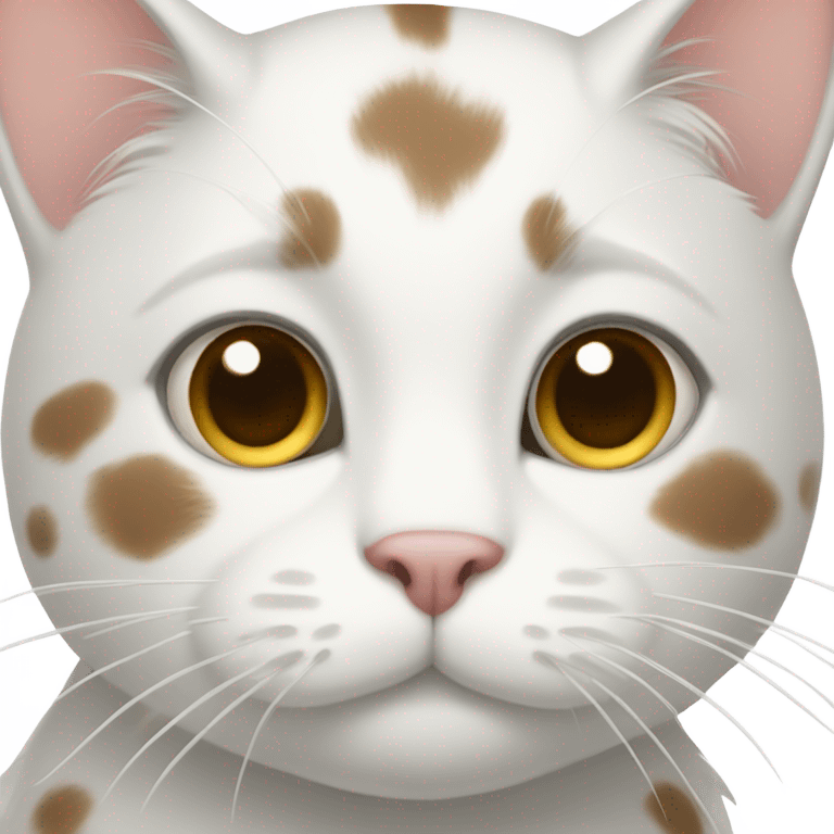 white cat with gray/brown spots emoji