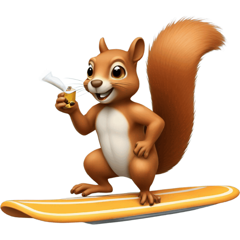 squirrel surfing and smoking a cigarette  emoji