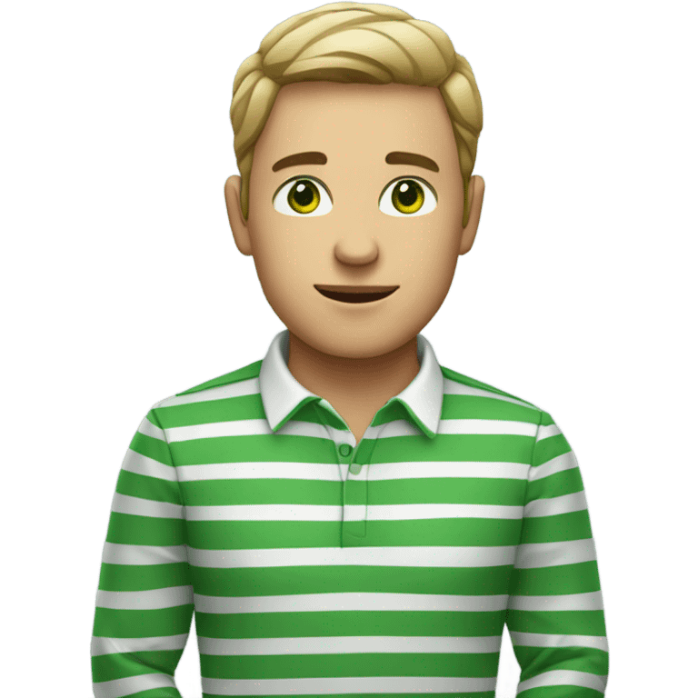 striped shirt male portrait green eyes  emoji