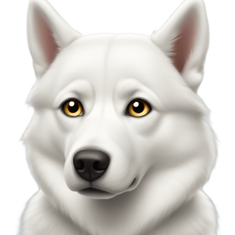 A white husky like dog looking judging you emoji