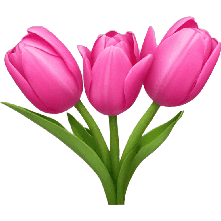 Pink tulips with a bow emoji