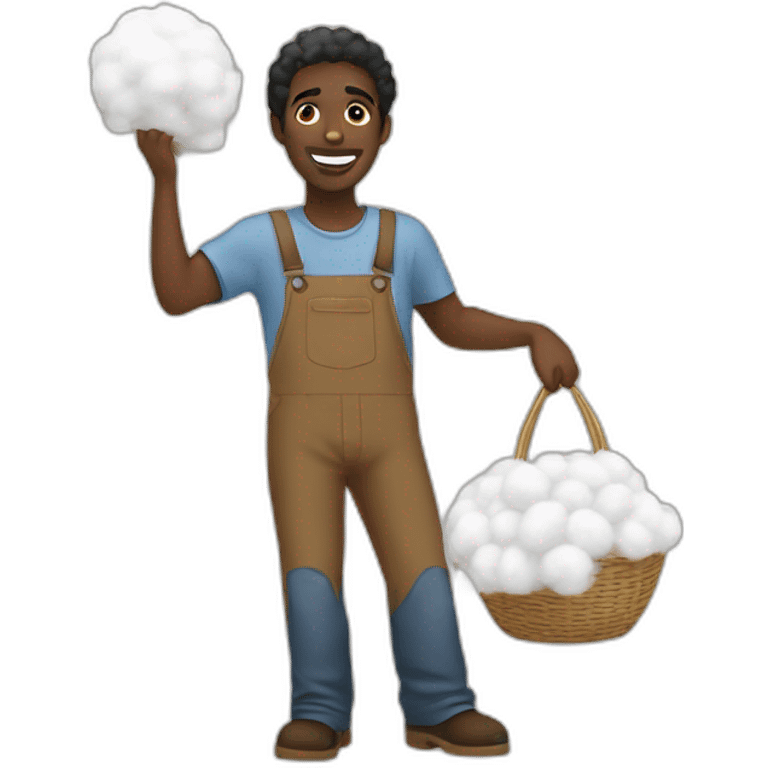 black man picking up cotton emoji