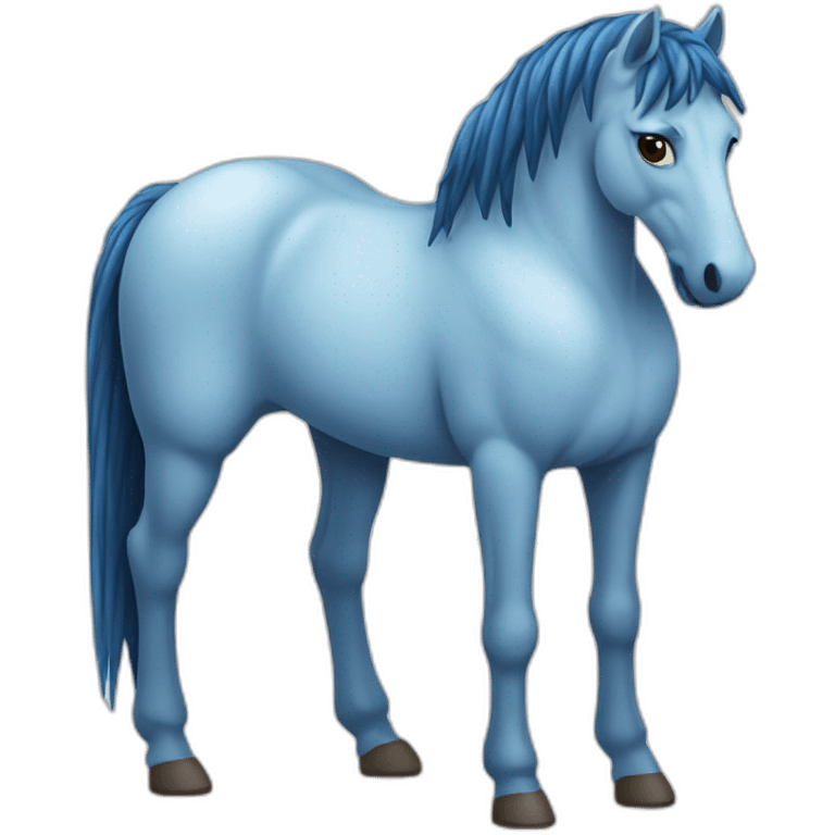 Un cheval tout bleu emoji