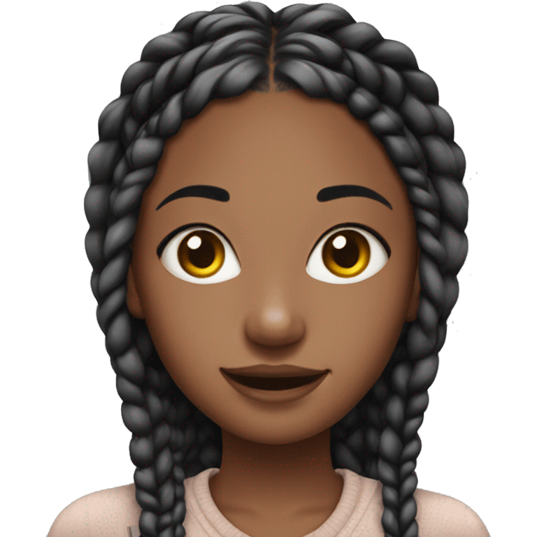 Realistic girl with box braids  emoji