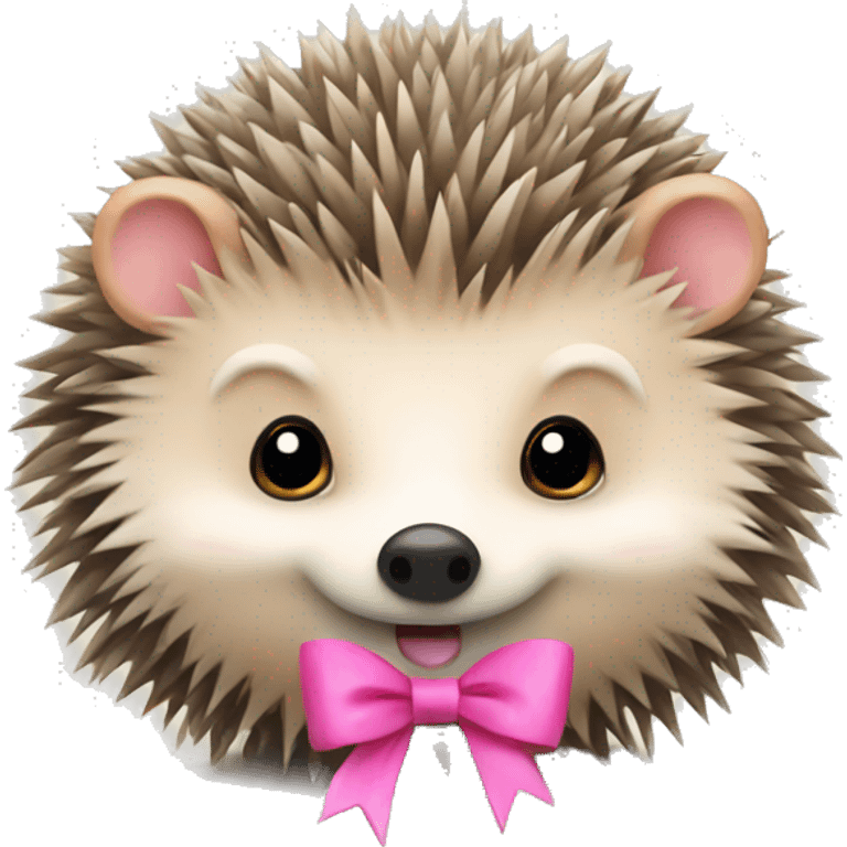 hedgehog with a pink bow emoji