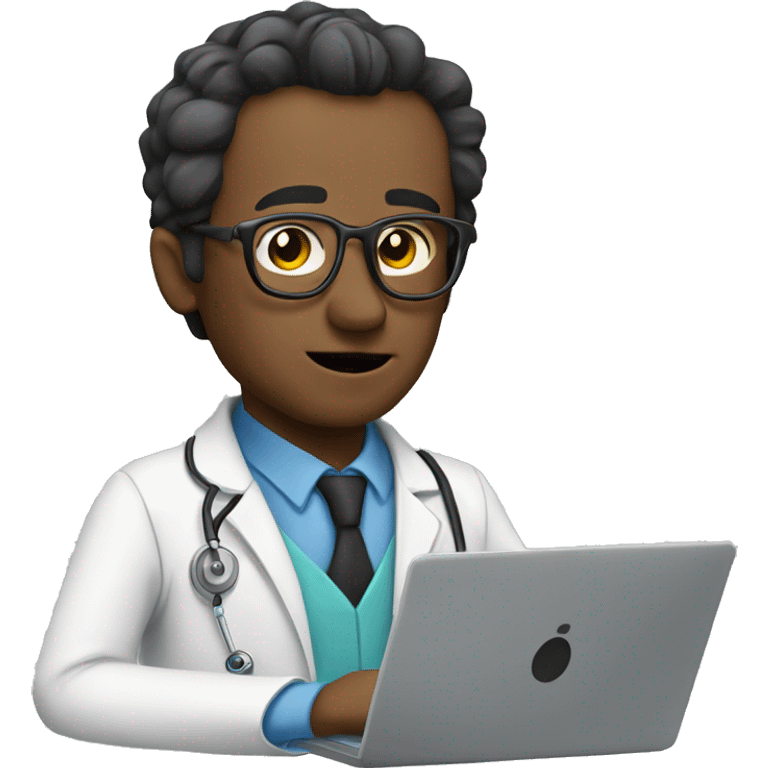 The doctor is at his laptop emoji