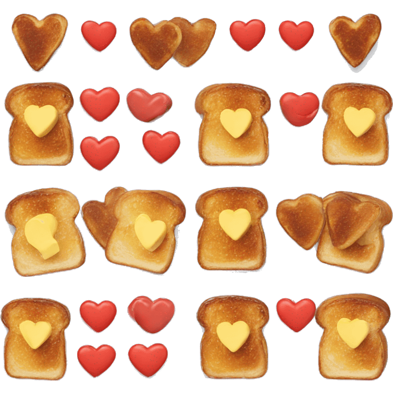 french toast with heart shaped butter emoji