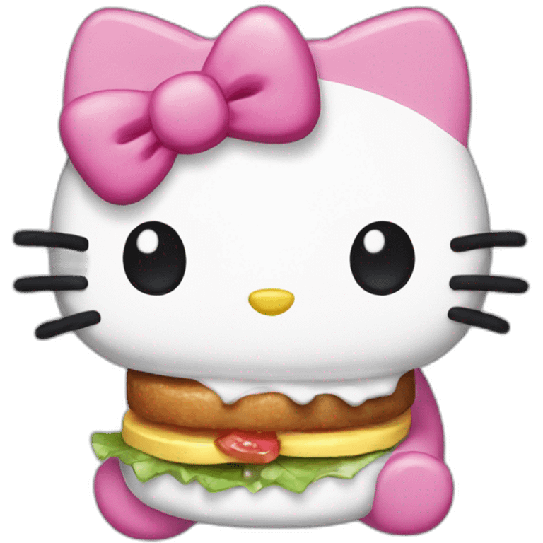 Hello kitty eat sushy emoji