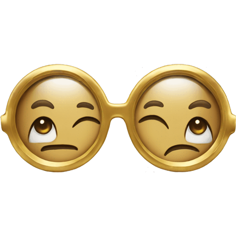 animated gold round glasses spelling Lola emoji