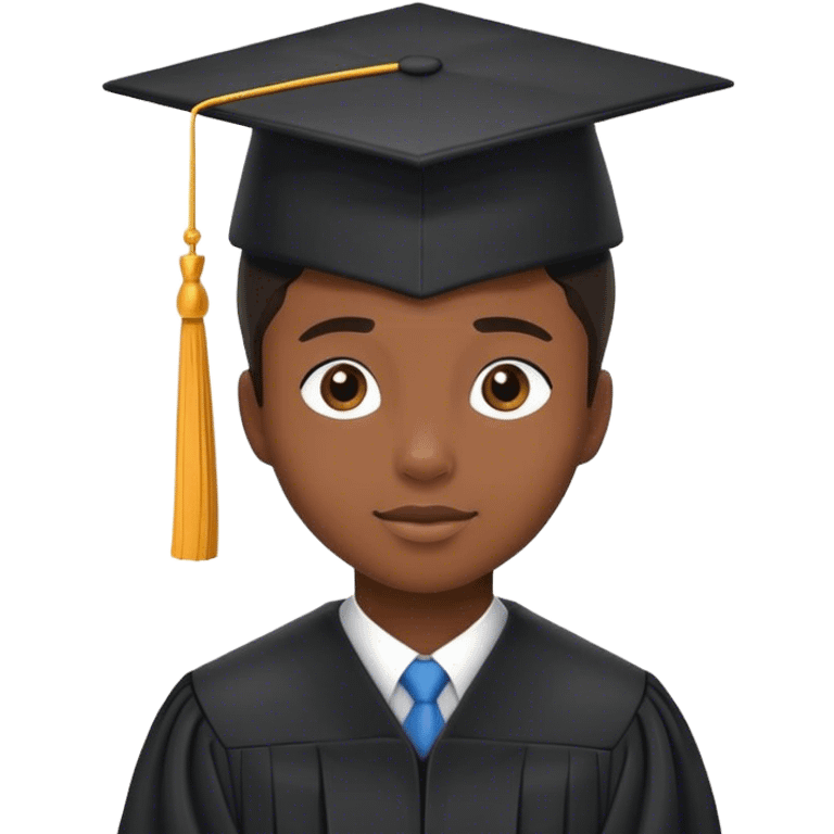 Black student hat emoji