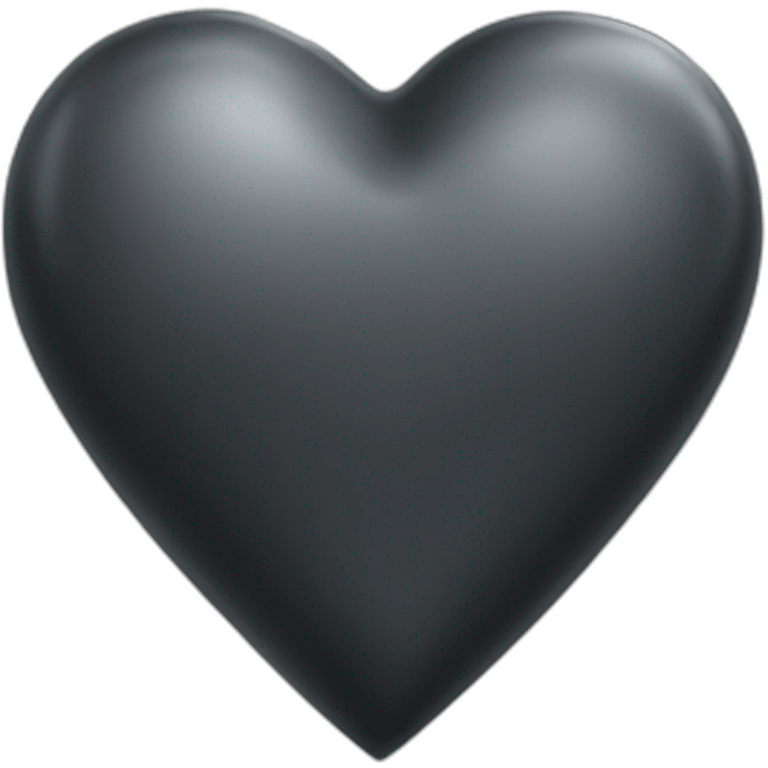 black steel metal heart emoji