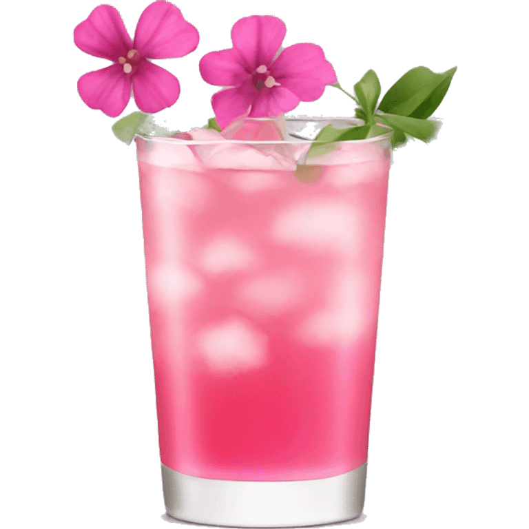 Cocktail with pink flowers emoji