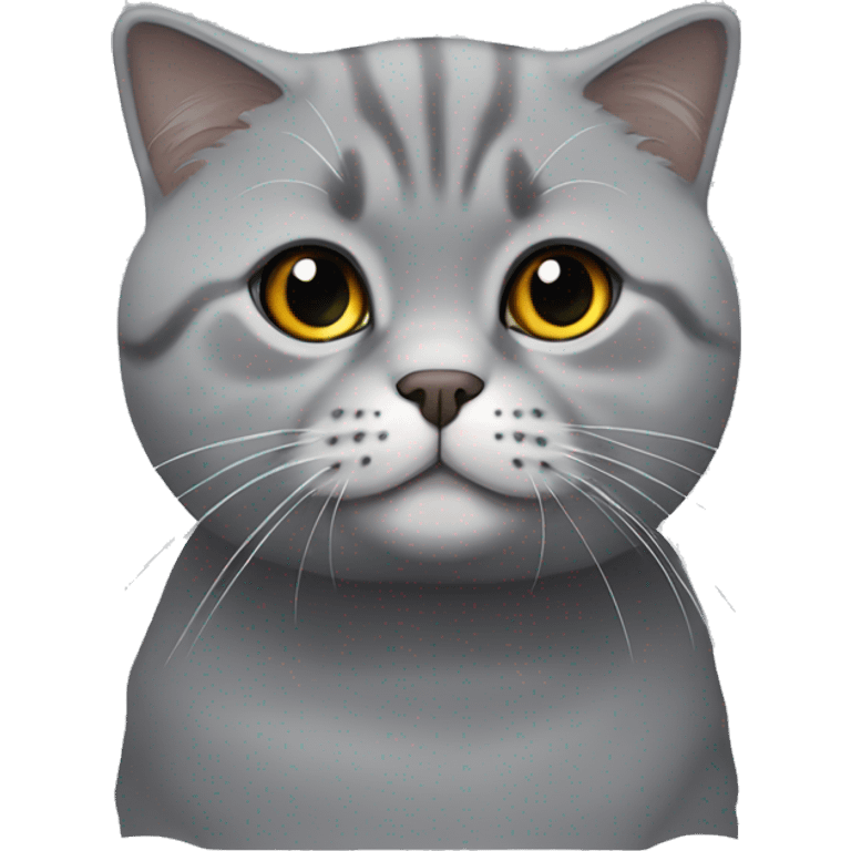 Grey Scottish fold cat emoji