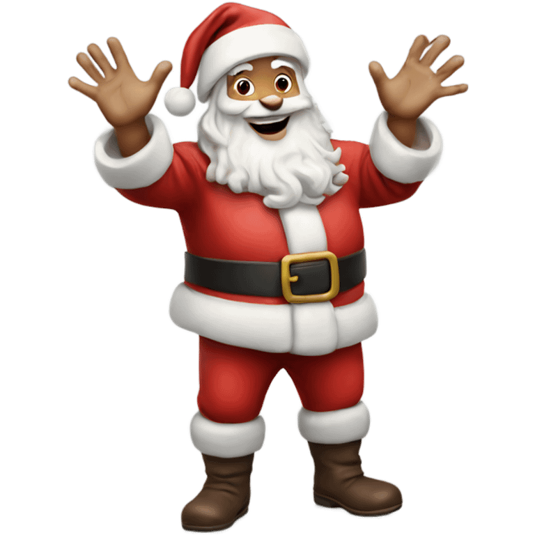 Hyper Realistic Santa waving emoji