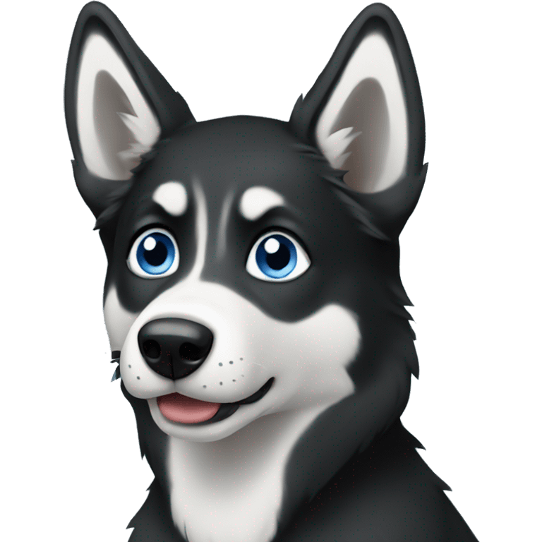 black husky boy with blue eyes emoji