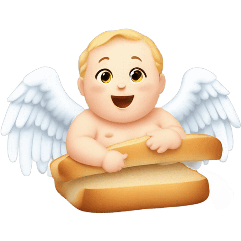 Baby angel eating bread emoji