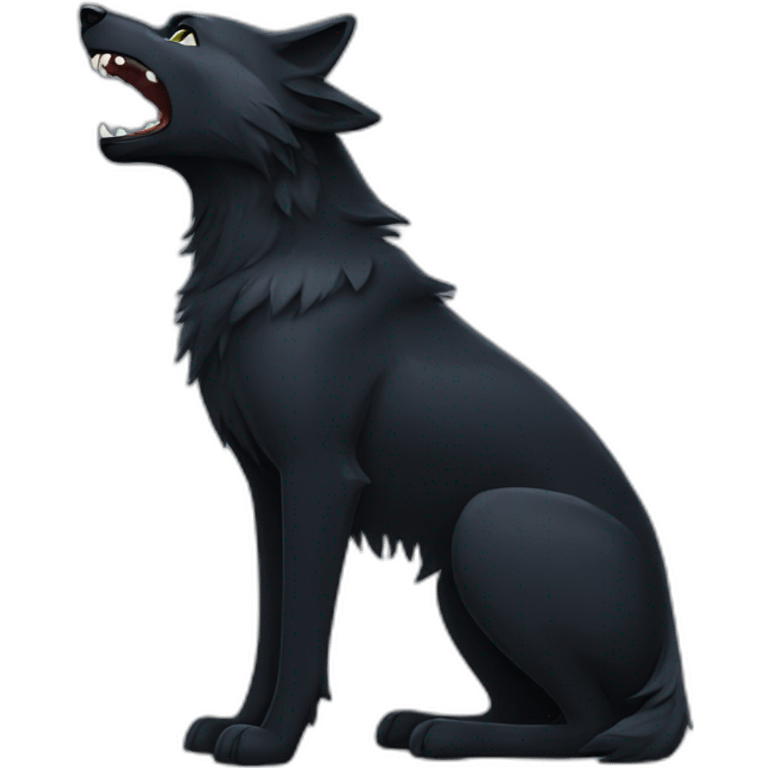 Black wolf howling  emoji