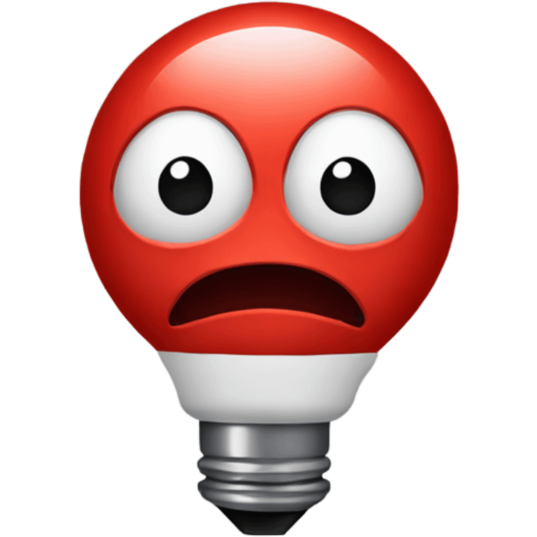 A red bulb nervous emoji