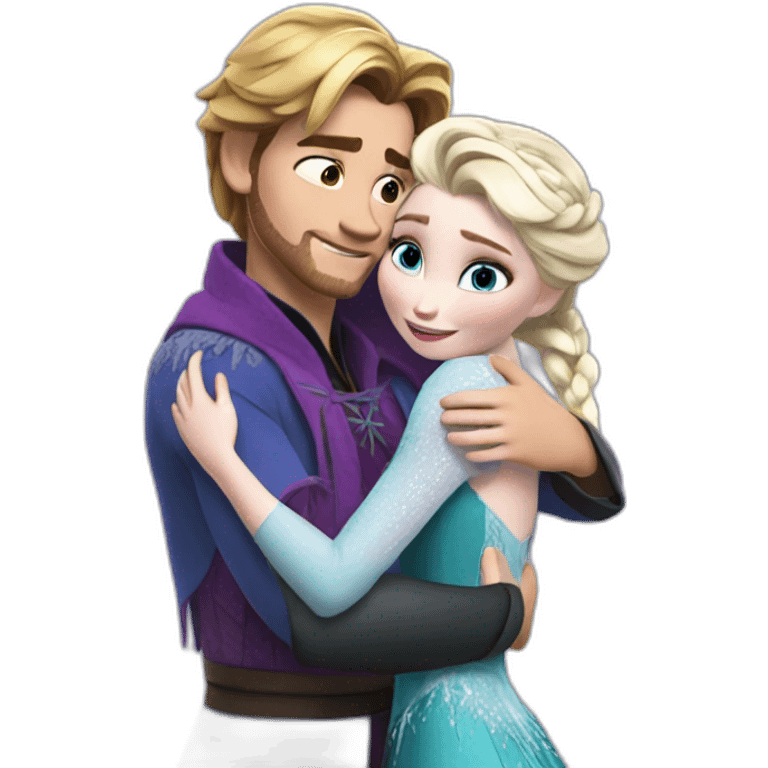 elsa hugs anna emoji