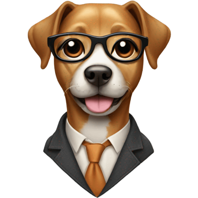 Dog with glasses on emoji