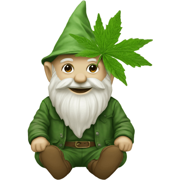 Weed leaf gnome emoji