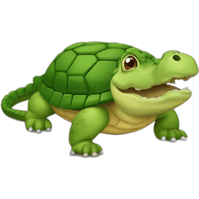 Tortue sur un crocodile emoji