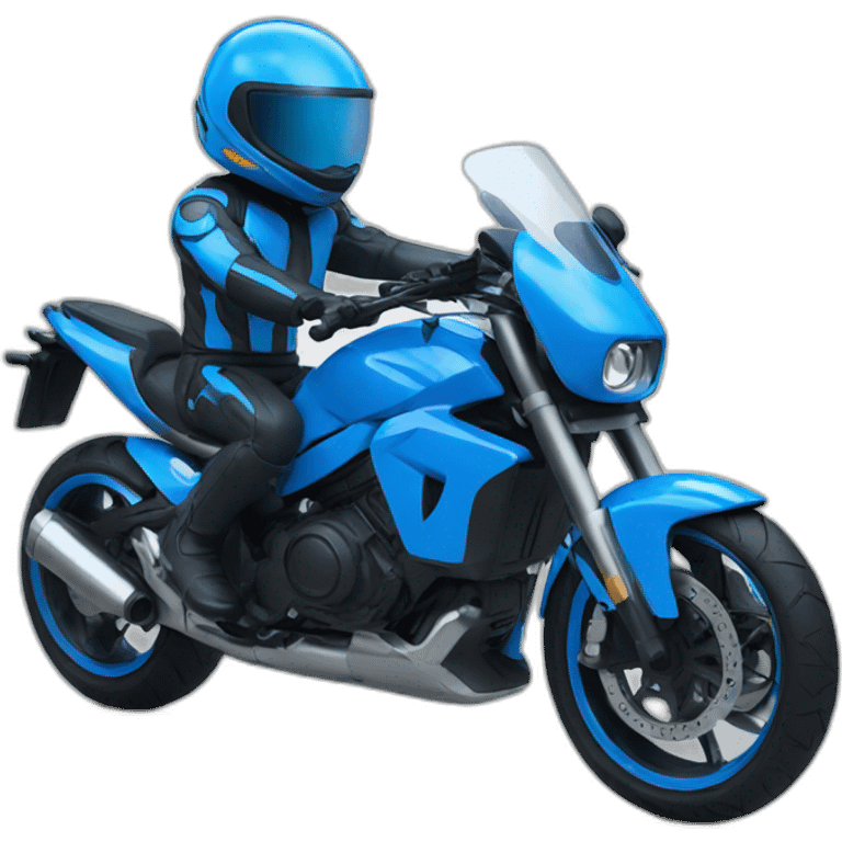 Emojis moto futurista color azul emoji