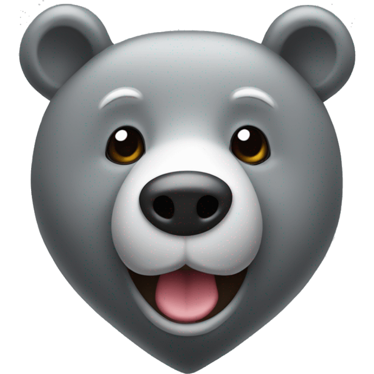 realistic-happy-grey-bear-with-head-in-the-form-of-hearts emoji