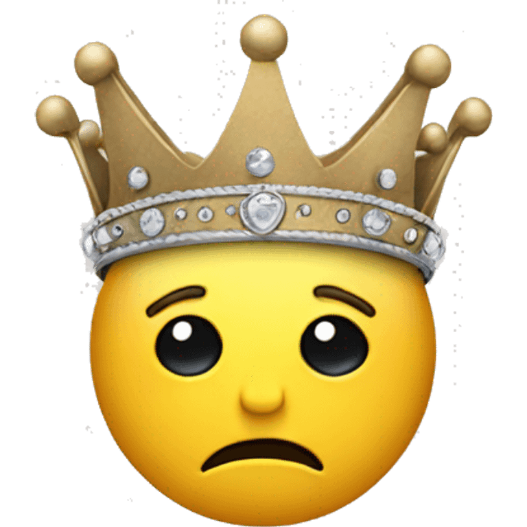 Crown with sad face emoji