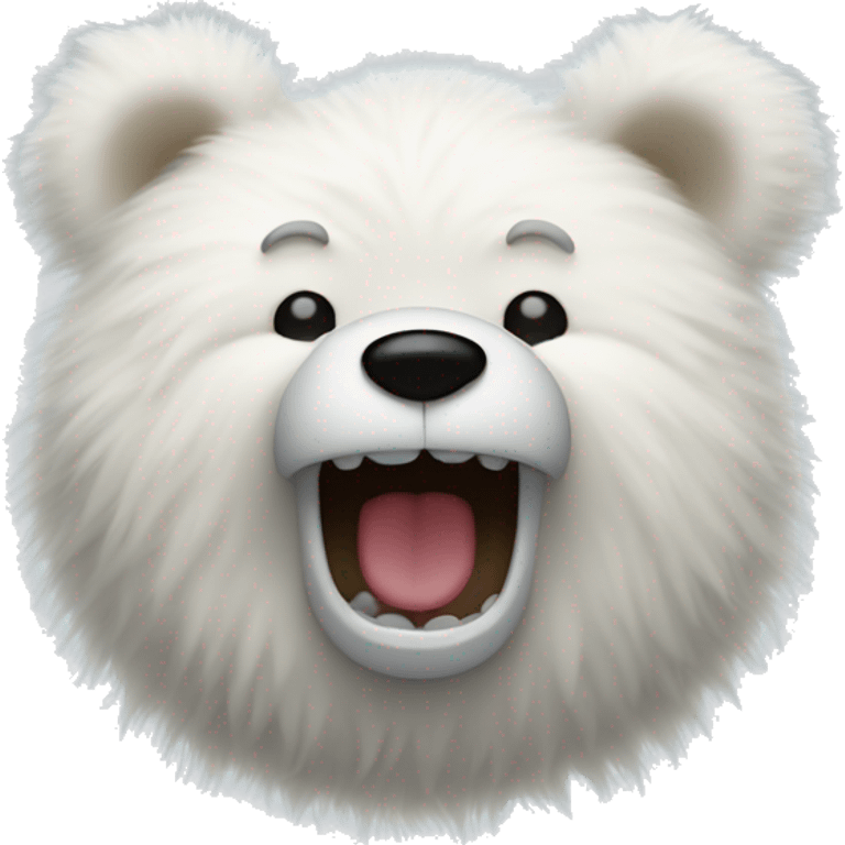 White fuzzy teddy bear gasping emoji