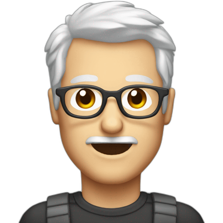 Pixel Art Emoji 44 ear old Guy Bears Glases blond red Hair and blue eyes emoji