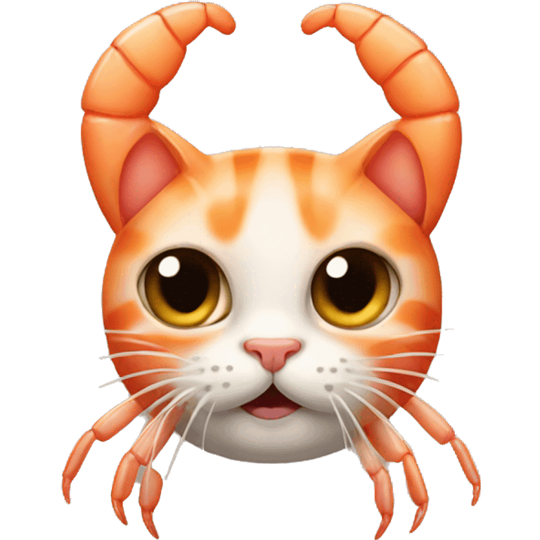 Shrimp with cat face emoji