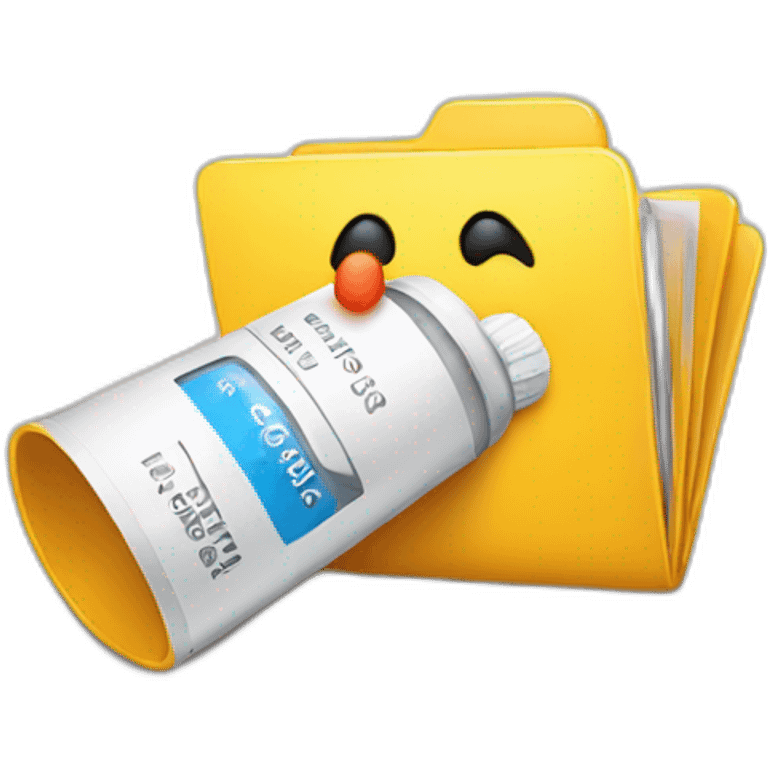 i want an emoji representing a folder with medication drugs coming out of it emoji