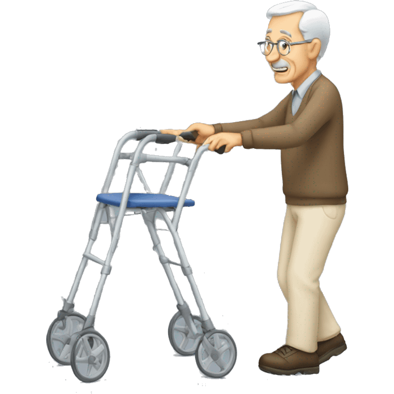 Elderly man using a walker  emoji