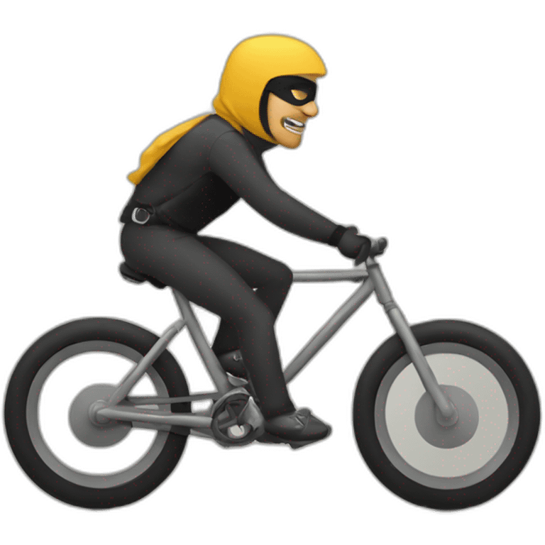 Bandit sur un vélo de course  emoji