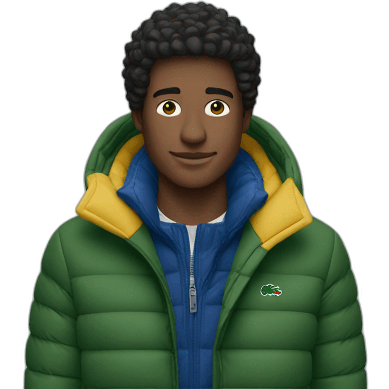 Guy using Lacoste puffer jacket emoji