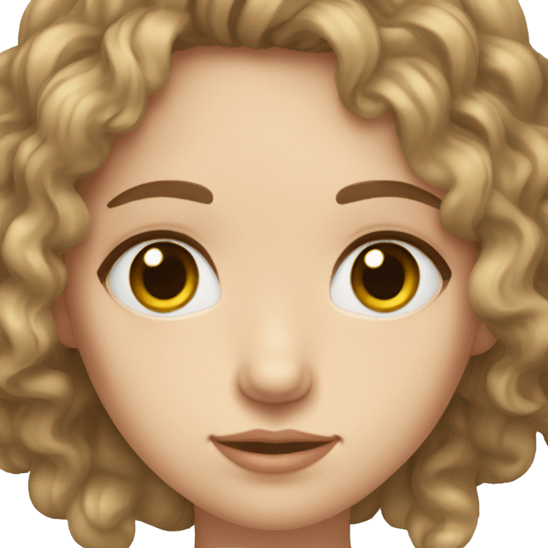 pale girl with short brown wavy hair and nddarkened eyes emoji