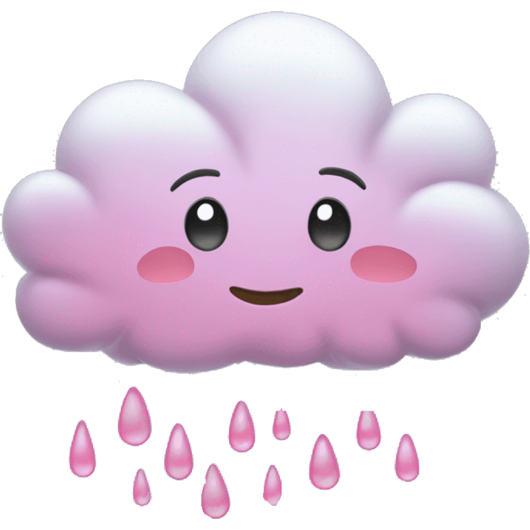 cloud with pink heart rain  emoji