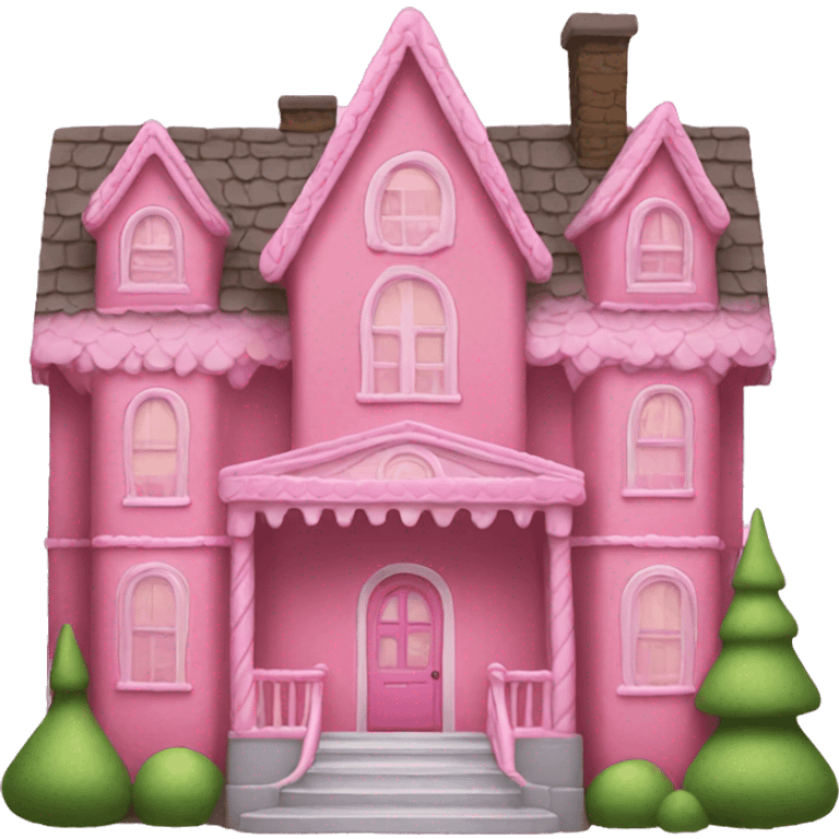 Pink Gingerbread mansion emoji