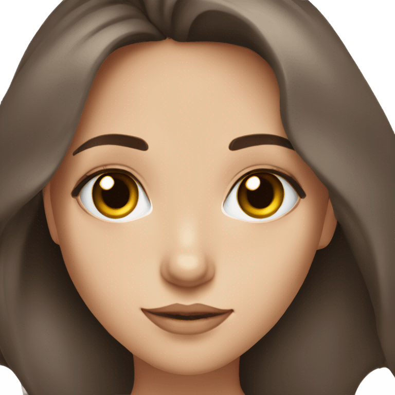 brunette girl with blue hazel central heterochromia with long lashes emoji